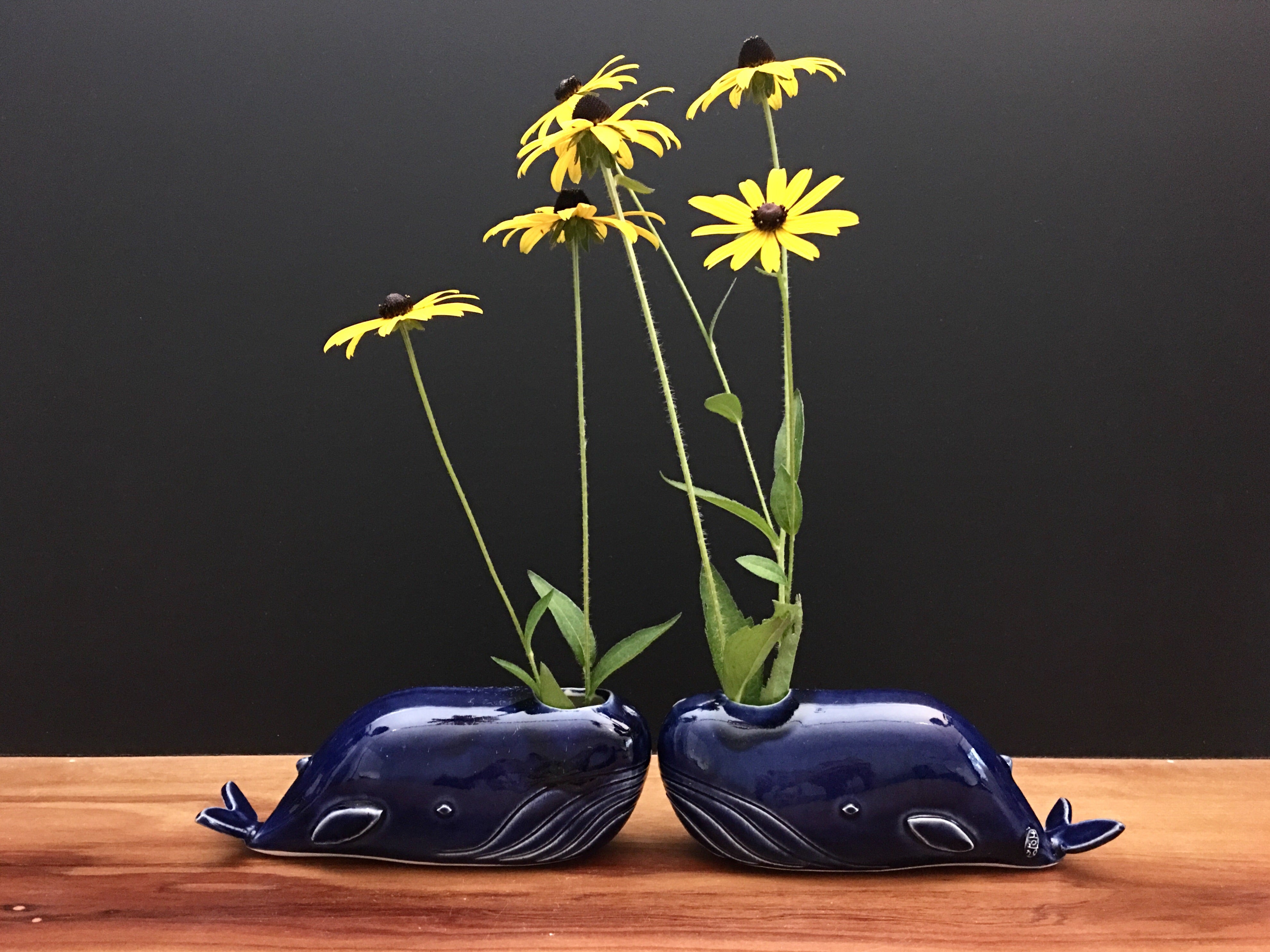 whale bud vase / royal blue